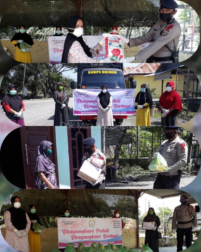
					Bhayangkari Cabang Sat Brimob Polda Aceh Bagikan Sembako dan Masker Kepada Warga Nagan Raya