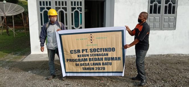 
					Ditengah Pandemi, PT Socfindo Perkebunan Seunagan Kembali Bedah Rumah Warga