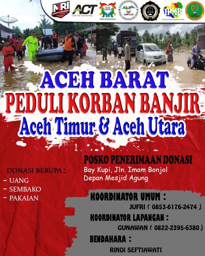 
					Masyarakat Aceh Barat Peduli Penyintas Banjir Aceh Utara dan Aceh Timur