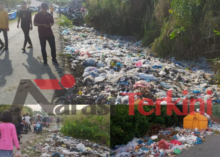 Tumpukan sampah di beberapa lokasi, Kabupaten Aceh Barat Sabtu (16/7/2022) foto / Dani