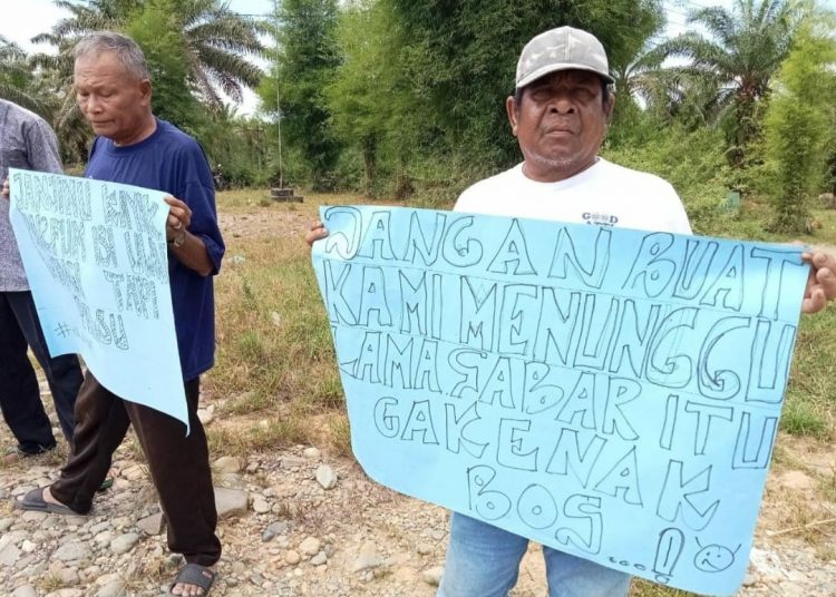 Eks karyawan PT Mapoli Raya (pailit) lakukan aksi Rabu (24/5/2023) Foto/dani