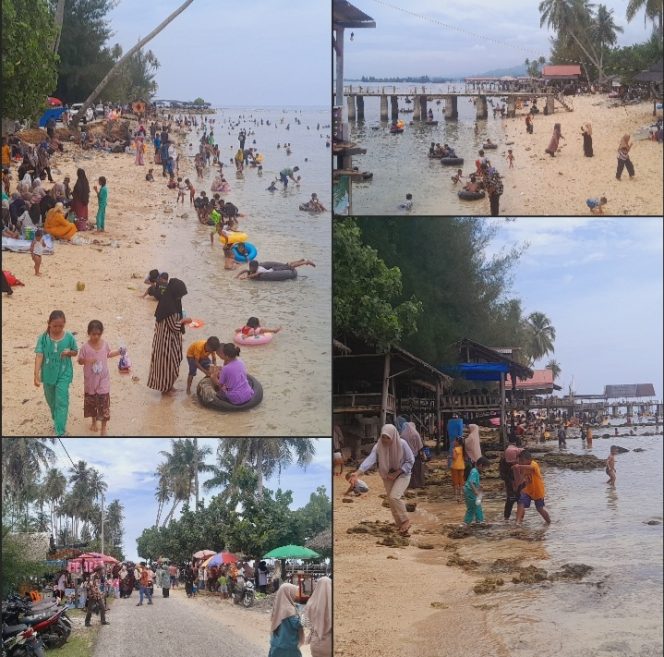 
					Wisata Pantai Pasir Putih Padang Bakau Aceh Selatan Dipenuhi Pengunjung