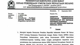 Potongan surat PUPR Aceh Barat untuk BAPPENAS Sabtu (7/9/2024)