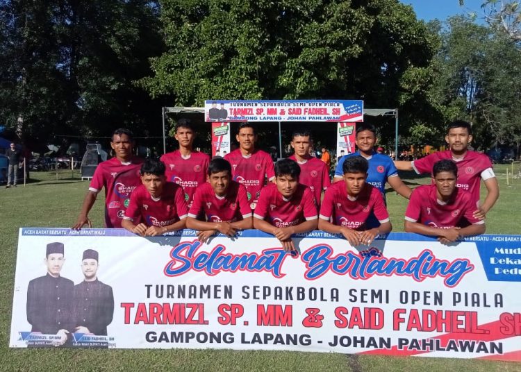 Tim PST Suak Timah, Foto Bersama di lapangan Andalan, Desa Lapang, Kecamatan Johan Pahlawan, Kabupaten Aceh Barat, Selasa (22/10/2024) foto/dani