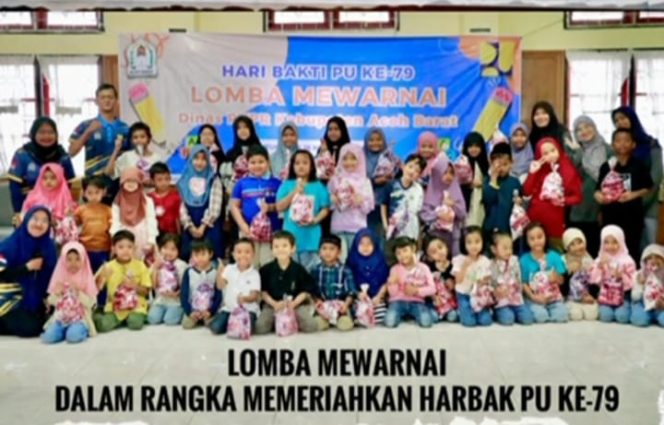 
					Meriahkan Harbak PUPR ke 79, Anak Usia Dini di Aceh Barat Ikuti Lomba Mewarnai