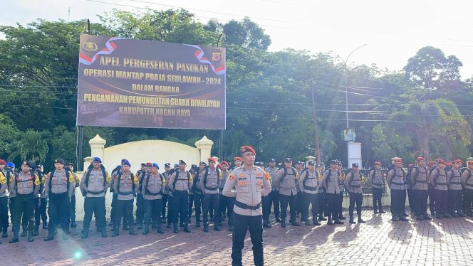 
					Ratusan Personel Polres Nagan Raya Bertolak ke Desa Persiapan Pengamanan Pilkada