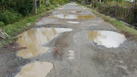 Jalan Menuju Objek Wisata Punti, Desa Suak Ribeu, Kecamatan Johan Pahlawan, Kabupaten Aceh Barat, Senin (27/1/2025) (Foto-dani)