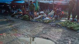 Kondisi Jalan Pasar Pagi Bina Usaha Meulaboh, Kabupaten Aceh Barat. Kamis (30/1/2025) foto/ist