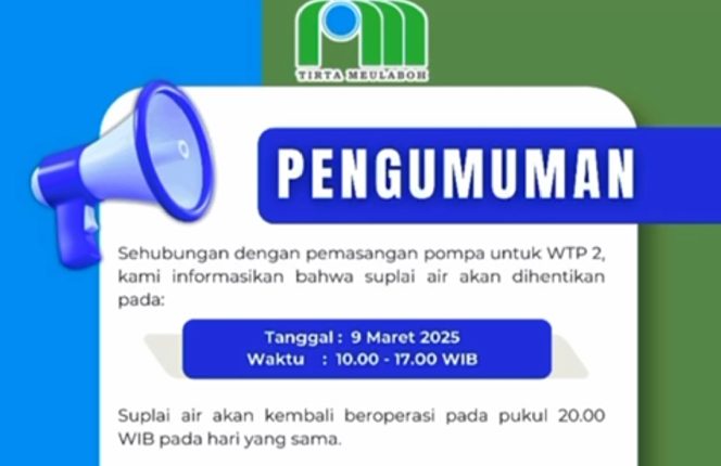 
					Pemasangan WTP,  Suplai Air Bersih Dihentikan Sementara