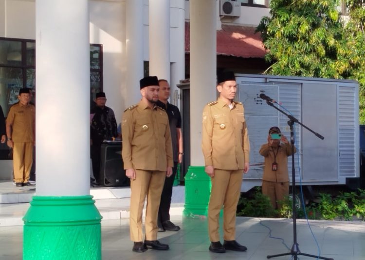 Bupati Aceh Barat, Tarmizi SP Pimpin Apel Perdana, Senin (3/3/2025) foto/dani