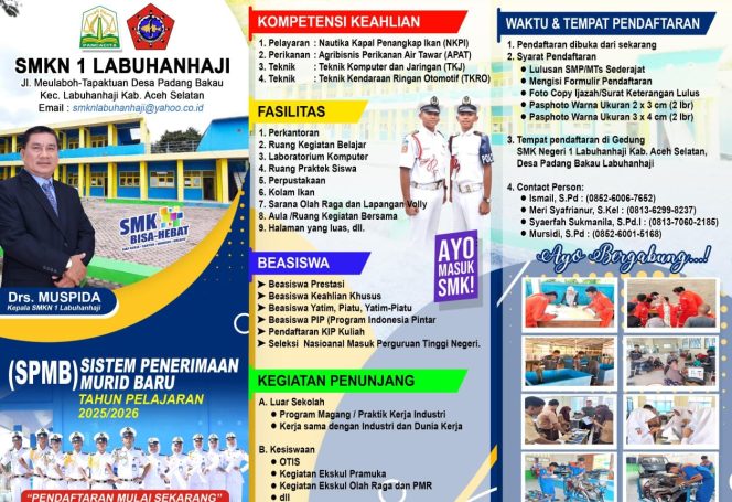 
					Tidak Berlaku Sistem Zonasi, SMKN 1 Labuhanhaji Kembali Membuka Penerimaan Siswa Baru Tahun Ajaran 2025/2026