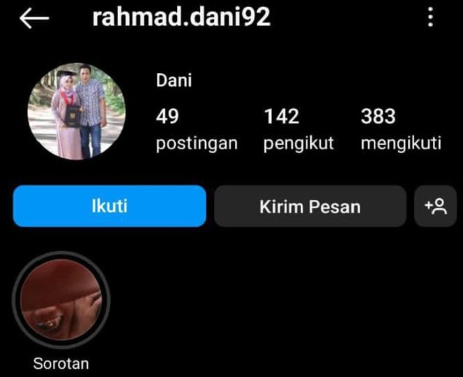 
					Akun Instagram Rahmad Sardani, Jurnalis Narasi Terkini, Diretas Orang Tak Dikenal