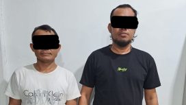 Penyidik Ditreskrimum Polda Aceh menetapkan dua orang terduga pelaku keributan di Kantor Dinas Perkim, Kamis (14/8/2025). | Foto: Ist