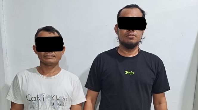 
					Penyidik Ditreskrimum Polda Aceh menetapkan dua orang terduga pelaku keributan di Kantor Dinas Perkim, Kamis (14/8/2025). | Foto: Ist
