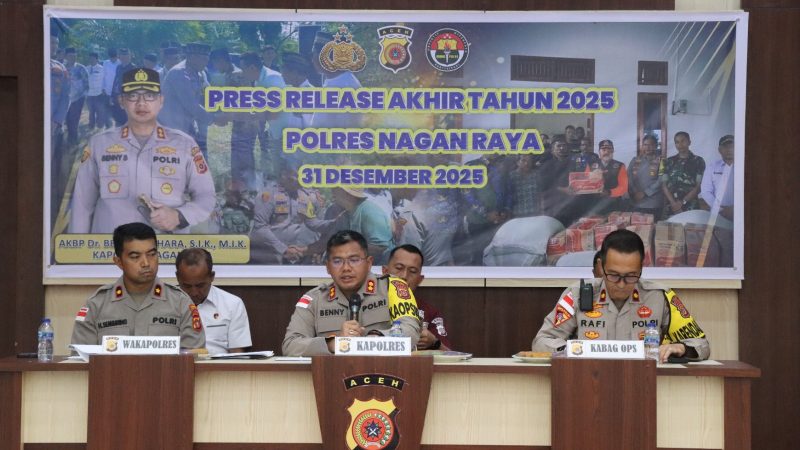 Polres Nagan Raya Gelar Press Release Tahunan 2025, Ungkap Capaian Kinerja dan Komitmen Pelayanan Humanis