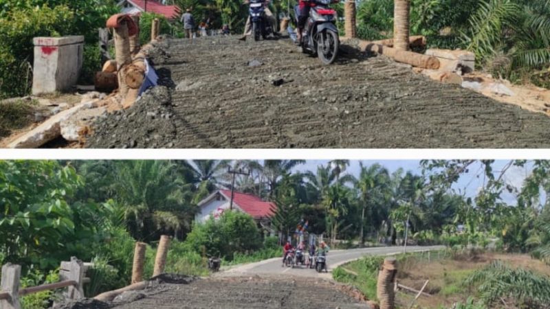 Jembatan Darurat Penghubung Blang Luah- Alue Sikaya Selesai Diperbaiki, Beban Tampung Hanya 5 Ton