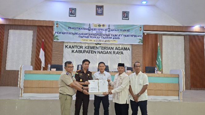 
					Kemenag, BPN dan Kajari Nagan Raya Lakukan Percepatan Sertifikasi Tanah Wakaf