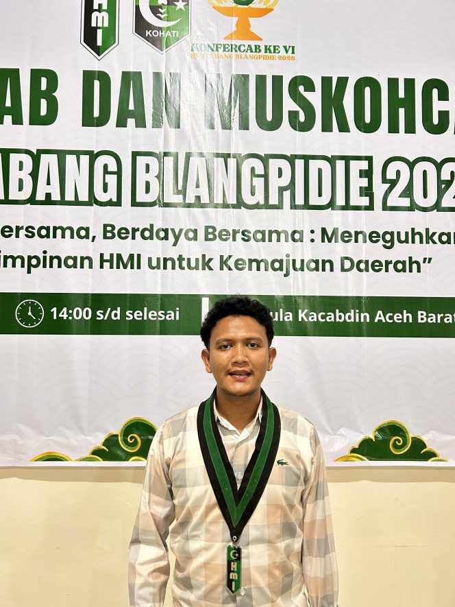 
					Rahmat Maulana Nahkoda HMI Cabang Blangpidie 2026-2027
