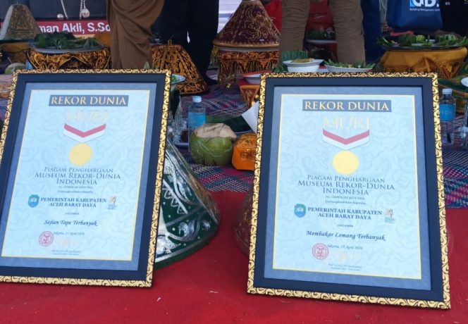 
					Penghargaan Rekor MURI Meuseuraya Toet Leumang dan Tape Terbanyak di Abdya