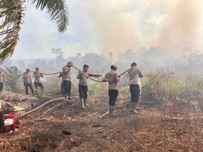 
					Brimob Batalyon C Pelopor Bersinergi dengan Tim Gabungan Jinakkan Kebakaran Lahan di Nagan Raya