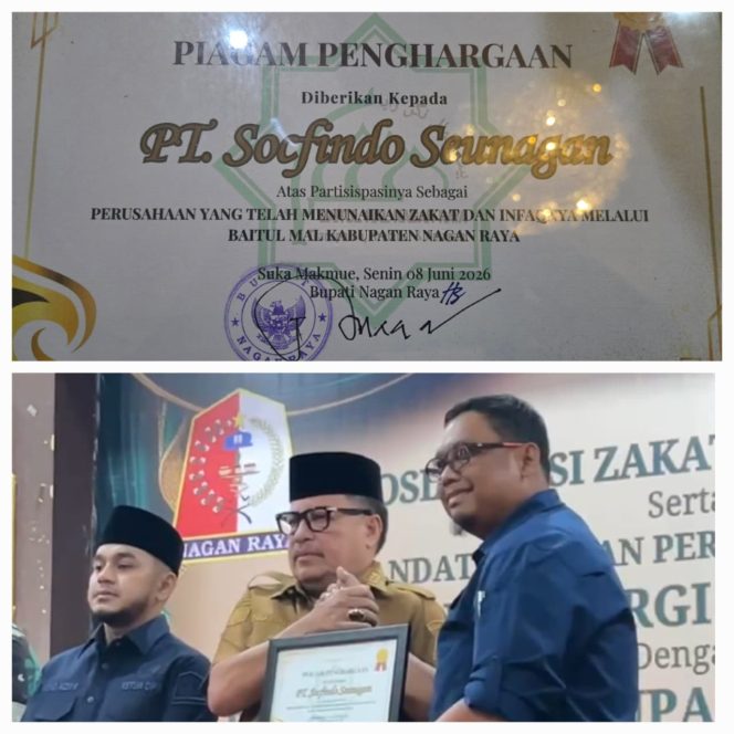
					Taat Bayar Zakat, PT Socfindo Seunagan Dapat Penghargaan dari Baitul Mal Nagan Raya